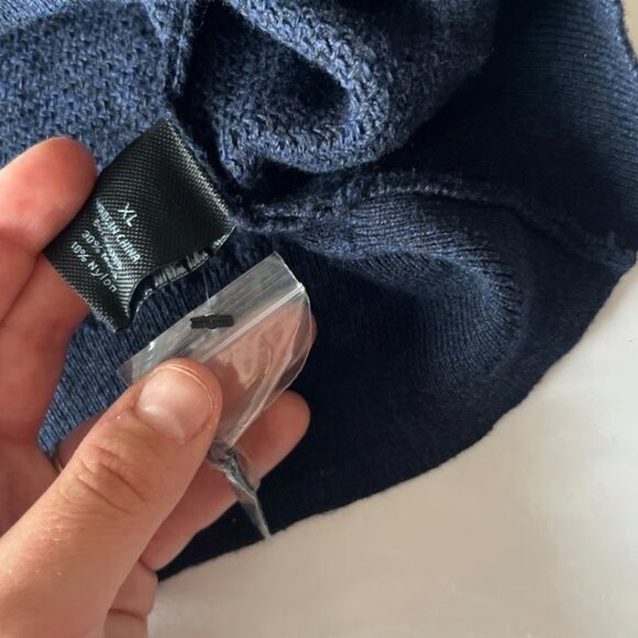 Marc Anthony Navy Slim Fit Sweater Long Sleeve Crew-Neck Mens XL - Picture 6 of 6